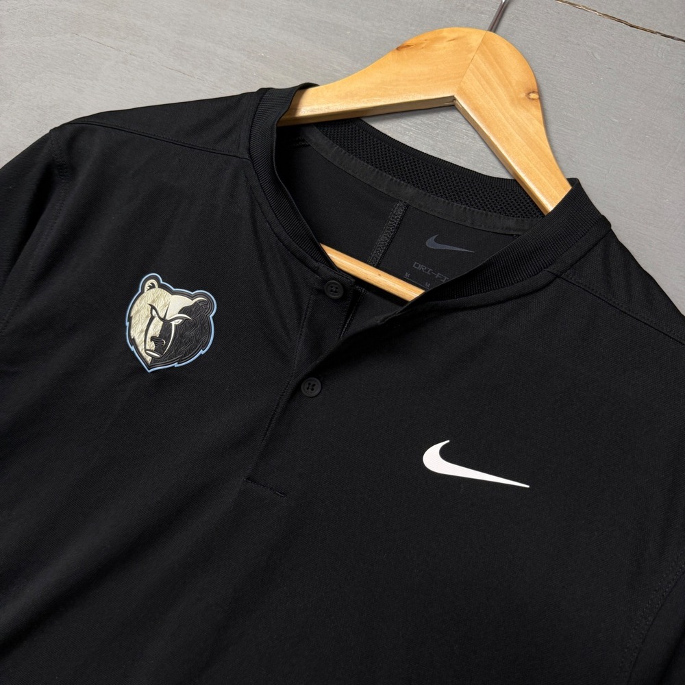 Nike Memphis Grizzlies Polo Black NBA Dri-FIT Blade Collar Shirt Mens Medium - Picture 3 of 5